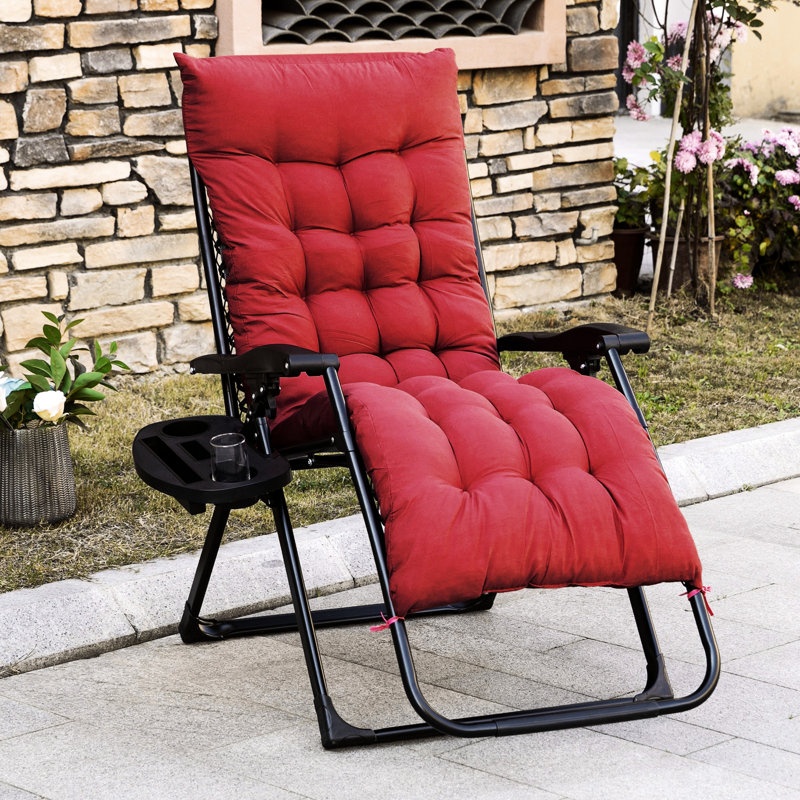 Fauteuil inclinable et pliable rouge avec coussin et plateau latéral Red Zero Gravity