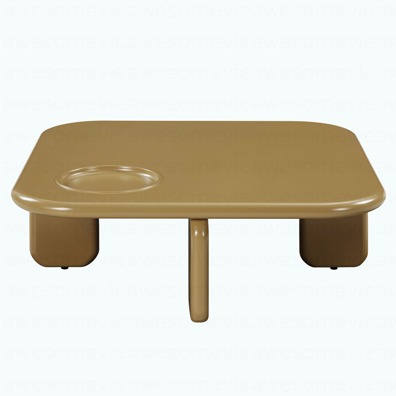 Table basse brun jaunâtre ultrabrillant