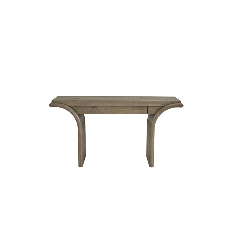 English Knotty Oak Waterfall Accent Desk (Not Include Stools)