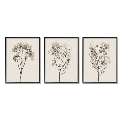 «Stupell Industries Beige Cottage Cottage», ensemble de 3 toiles murales par Ros Ruseva