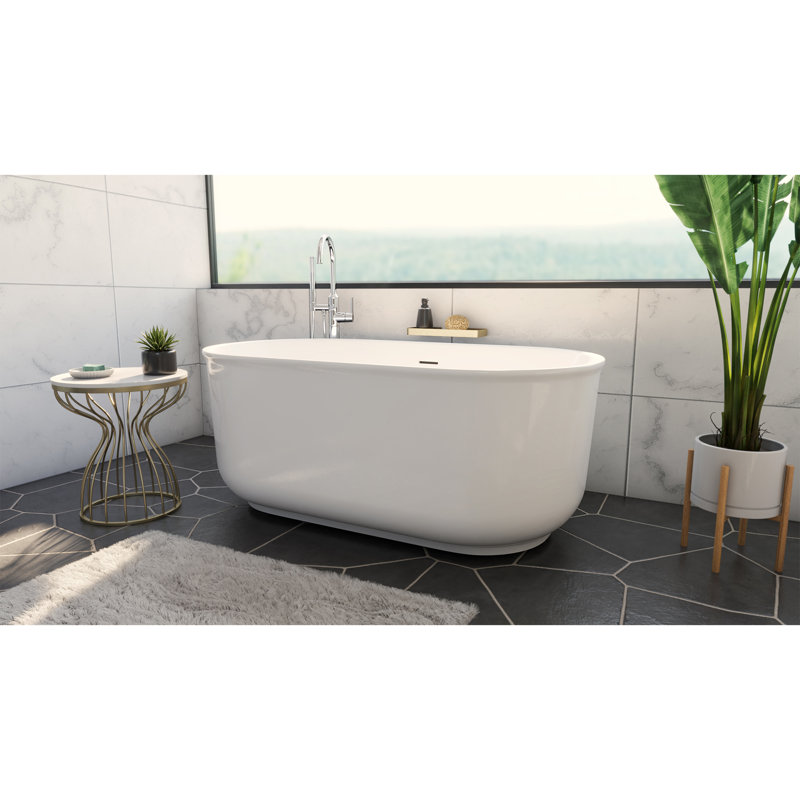 Alliance Pro 67 in. L x 31-1/2 in. W x 23-5/8 in. H Freestanding Acrylic Bathtub, White