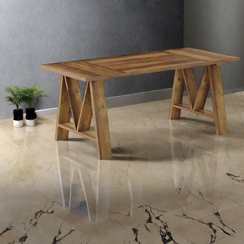 Tables de salle à manger multifonctionnelles, panneau de particules brun, design rustique moderne
