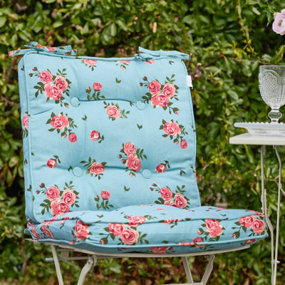 Set Of Two Rose Square Seat Cushions