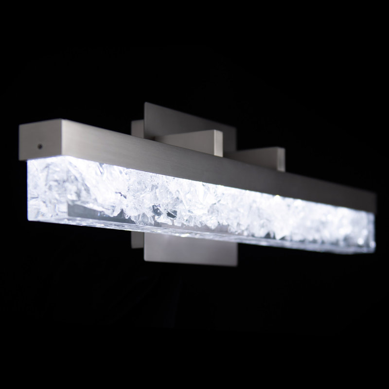 Minx Brushed Nickel Dimmable LED Vanity Light with Reclaimed Crystal