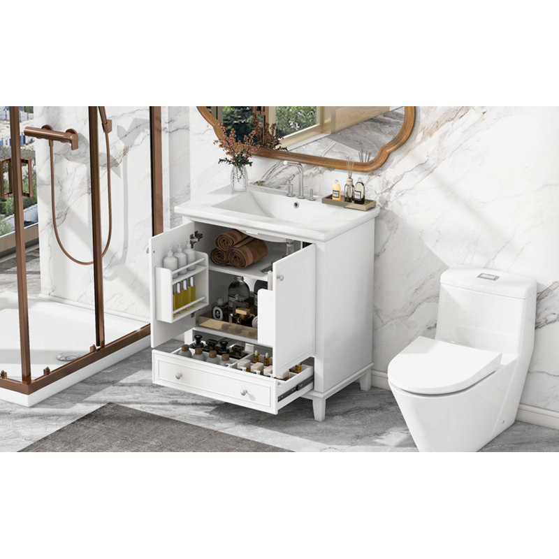 Meuble-lavabo 30 po avec lavabo, Blanc