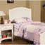 Lit simple pour chambre d'enfant - Contreplaqué blanc avec tête de lit verticale élégante pour tête de style contemporain