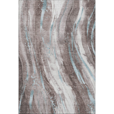 Premium Machine Washable Slesnick AMF1676 Swirls Rug
