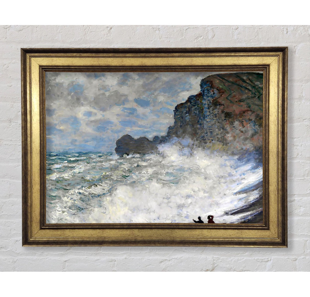 Monet Raues Wetter in Etretat - Druck