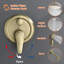 Système de douche de baignoire de plafond de 12 pouces avec douche à main à poignée simple Ensemble de garniture de douche multifonctionnelle en laiton avec valve brute-117167444