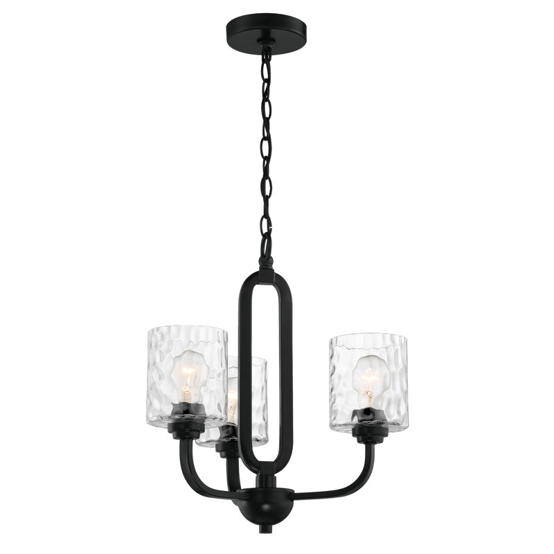 Lustre classique unique à 3 lumières Mafaz, Noir