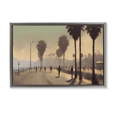  «Sunset Skater on Boardwalk», toile flottante encadrée par Noah Bay