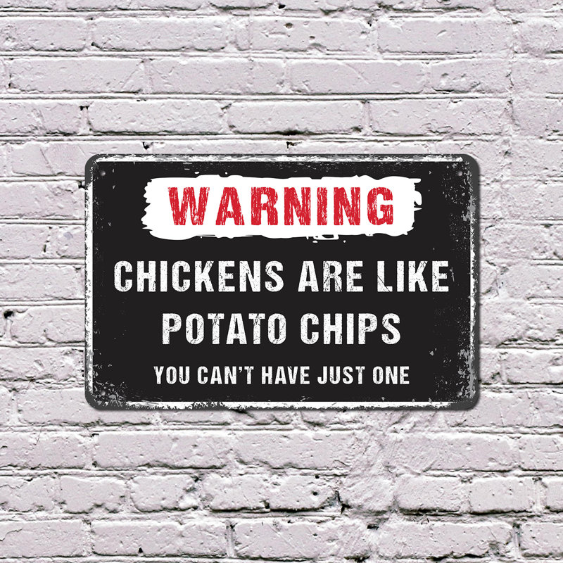Plaque en plastique 8 po x 12 po Chickens Are Like Potato Chips