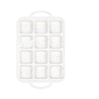 12-Cup Silicone Brownie Pan with Stainless Steel Reinforced Frame, Non-Stick Square Baking Mold for Brownies Muffins Soap