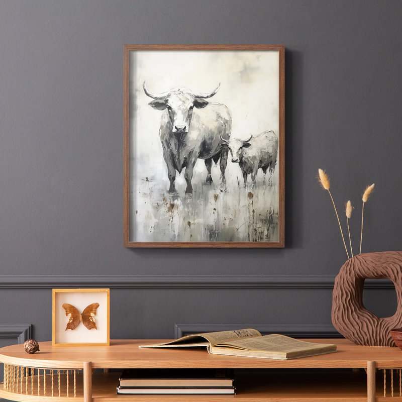 ANIMALS Series CCL XXX - Reproduction encadrée de qualité supérieure - Prêt à être accroché - Aucun clou requis, Noyer