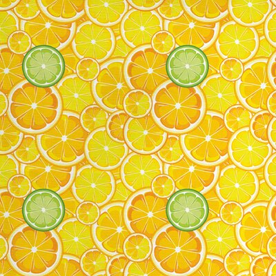 Lemon Lime Fruit Citrus Round Cut Circles Big and Small Fabric -  East Urban Home, 515CF5A578AA456D8241C94373EE9299