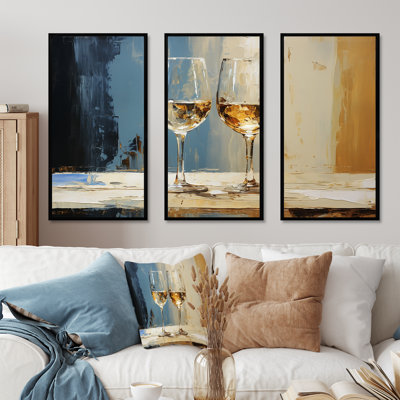 White And Blue Champagne Essence - Champagne Wall Art