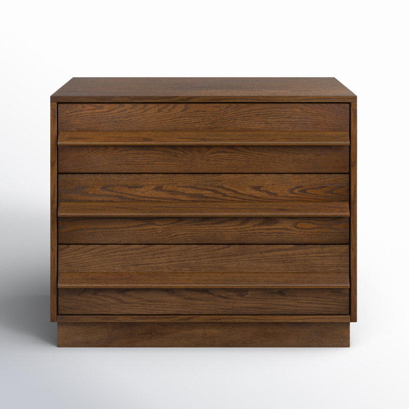 Commode 3 tiroirs Sauger, Chêne médium