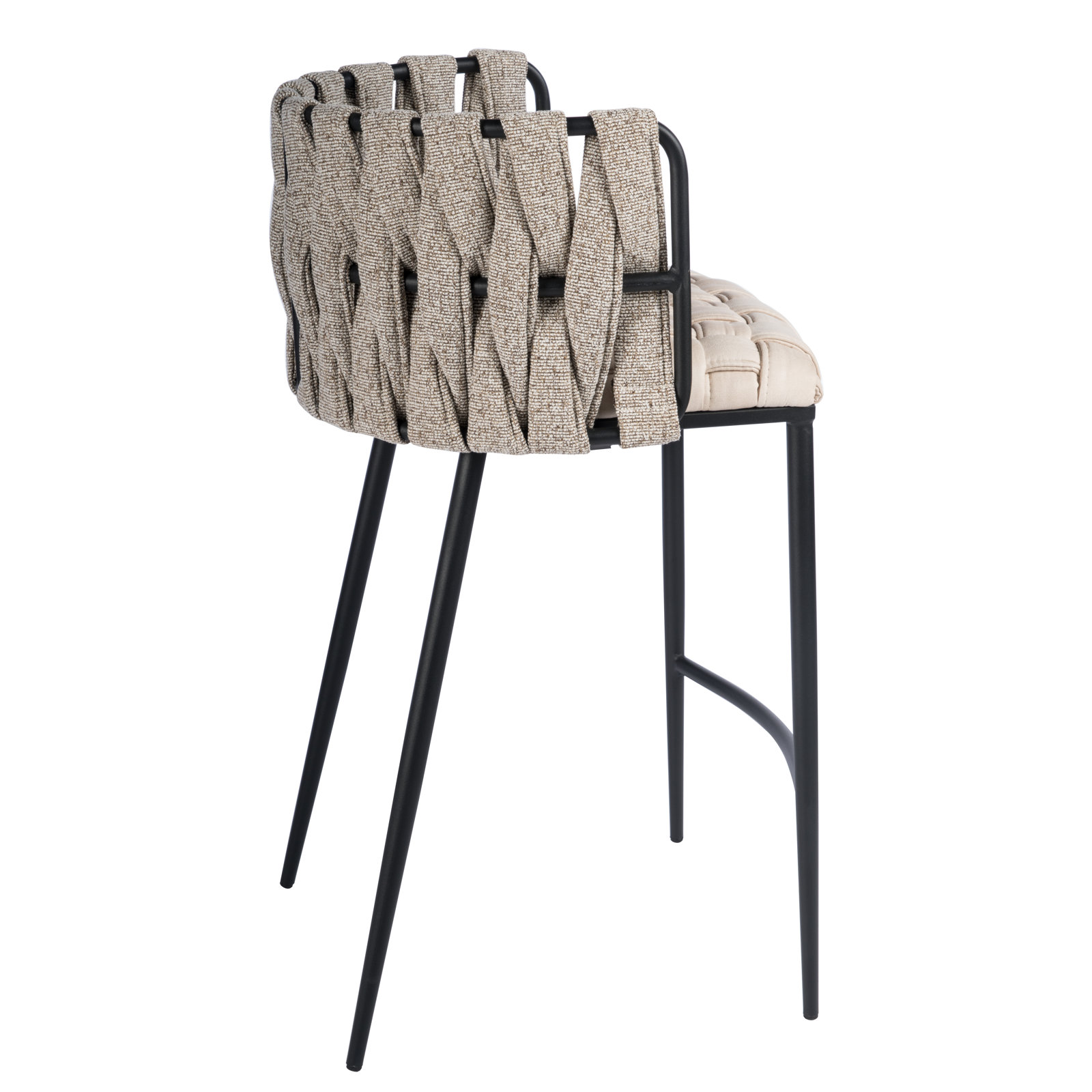 Tyrone 27" Counter Stool, Off White, Black