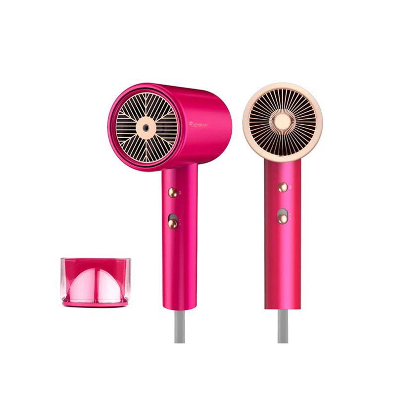 Séchoir à cheveux ionique avec buse magnétique RAINBEAN 1800W - rose, séchage rapide et séchage à faible bruit pour des cheveux lisses et brillants