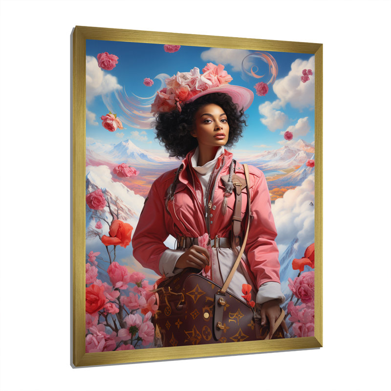 Lv Fashion Wanderlust IV - Impressions d'art mural mode, H 32 po x l 16 po x P 1 po, Encadrement doré