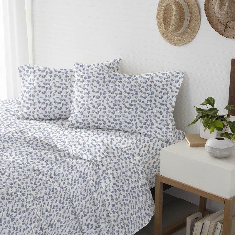 Southern Tide Coastal Jasmine Blue Sheet Set, Twin Sheet Set with 1 Pillowcase