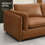 Canapé modulaire en cuir fleur brun 3 pièces avec fauteuils gauche et droit