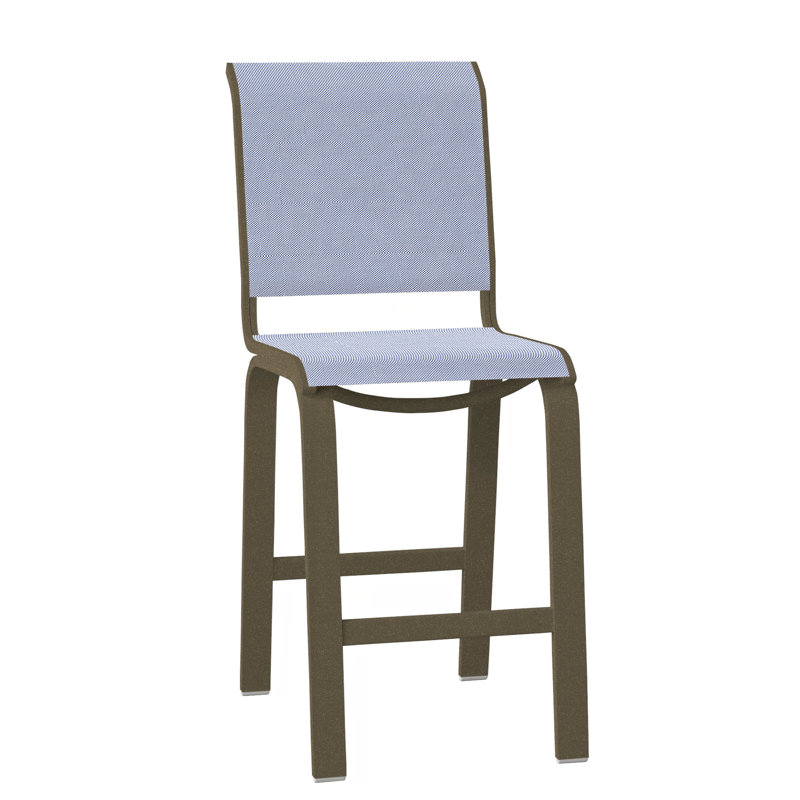 Tabouret de bar 26 po Holna, Cobalt 35D Sunbrella®, Bois de plage texturé