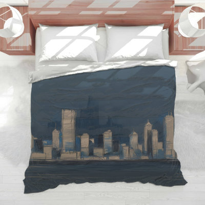 Urban Skyline Sketch Comforter