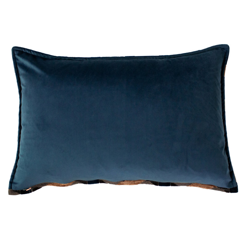 Geometric Rectangular Cushion, Blush/Navy