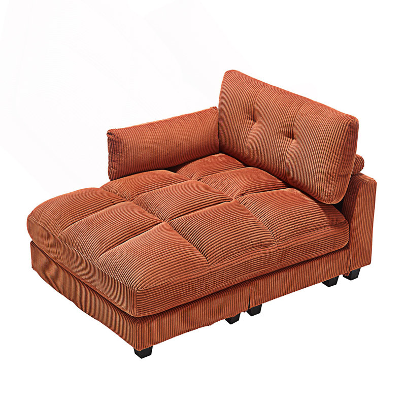 Canapé-lit, méridienne surdimensionnée, canapé Cozy Cloud, Orange