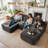 106" Modular L-shaped Sectional Sofa With Ottoman, No-assembly Cloud Couch, Boneless Design For Modern Living-116240536-116240534