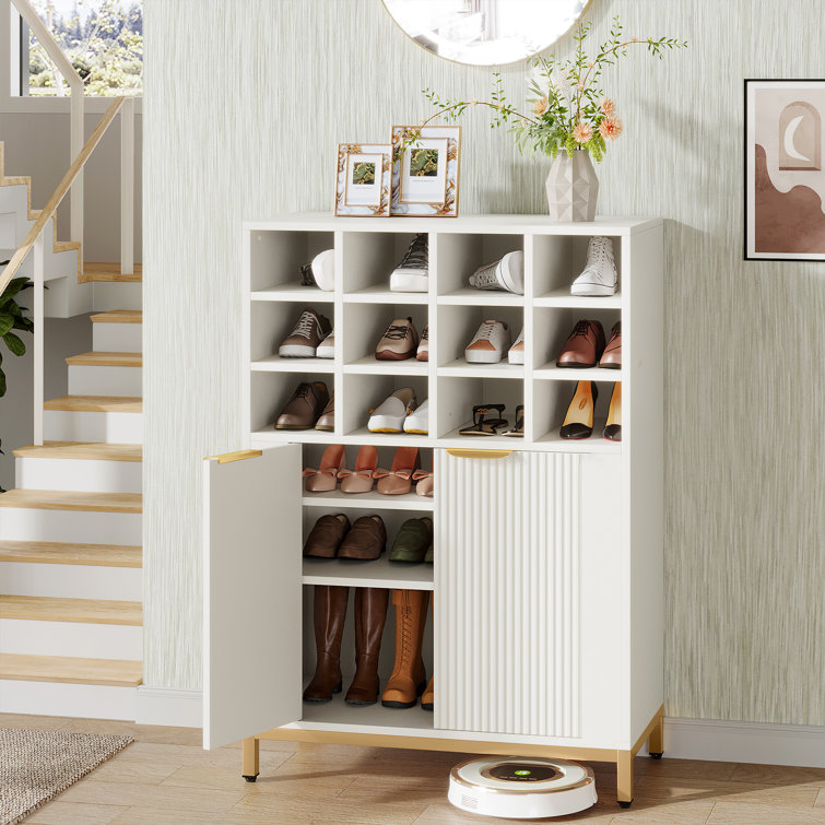 Everly Quinn 24 Pair Shoe Storage Cabinet