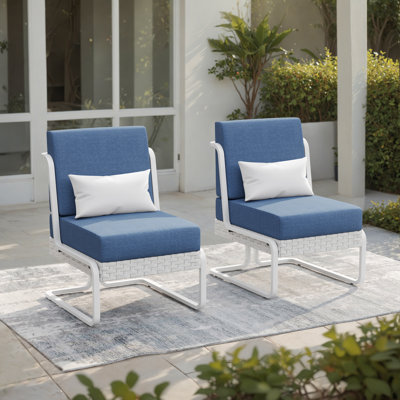 Ensemble de 2 chaises de patio en aluminium avec coussins