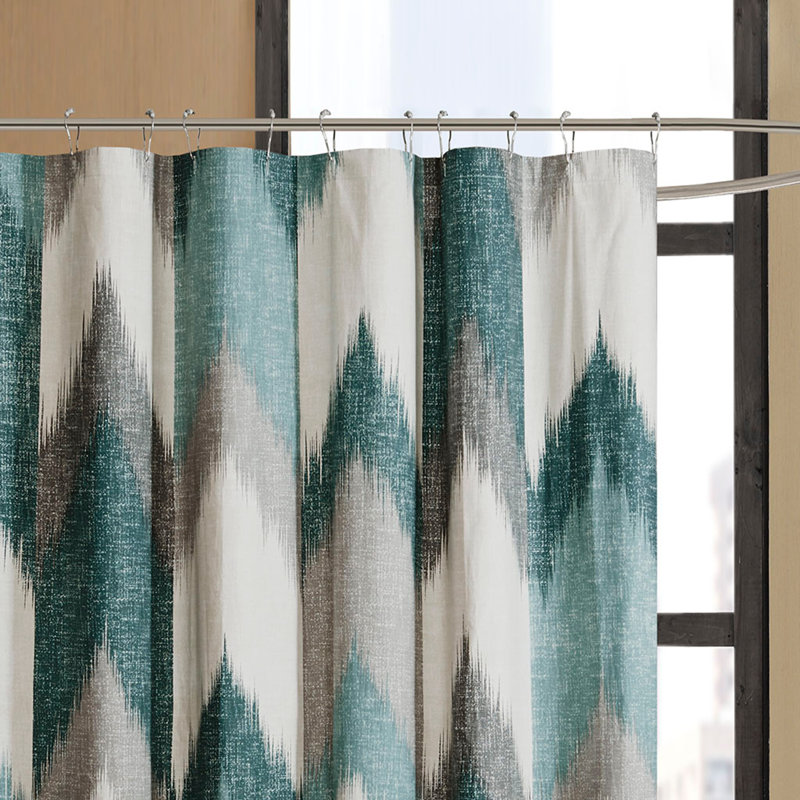 Rideau de douche en coton, Turquoise