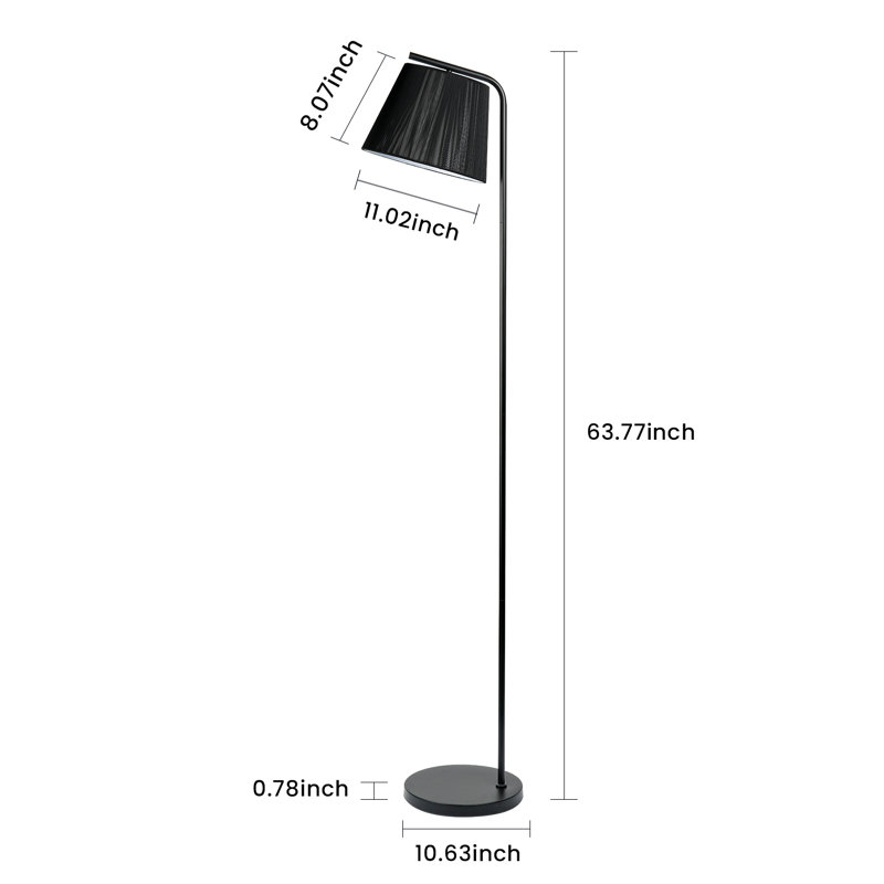 63.77'' Black Arched/Arc Floor Lamp with Foot Switch