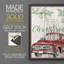 Merry Christmas - camion rouge, reproduction encadrée - bois massif-1822876358-1822876356