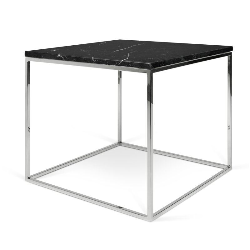 Tonya Frame End Table, Black, Chrome