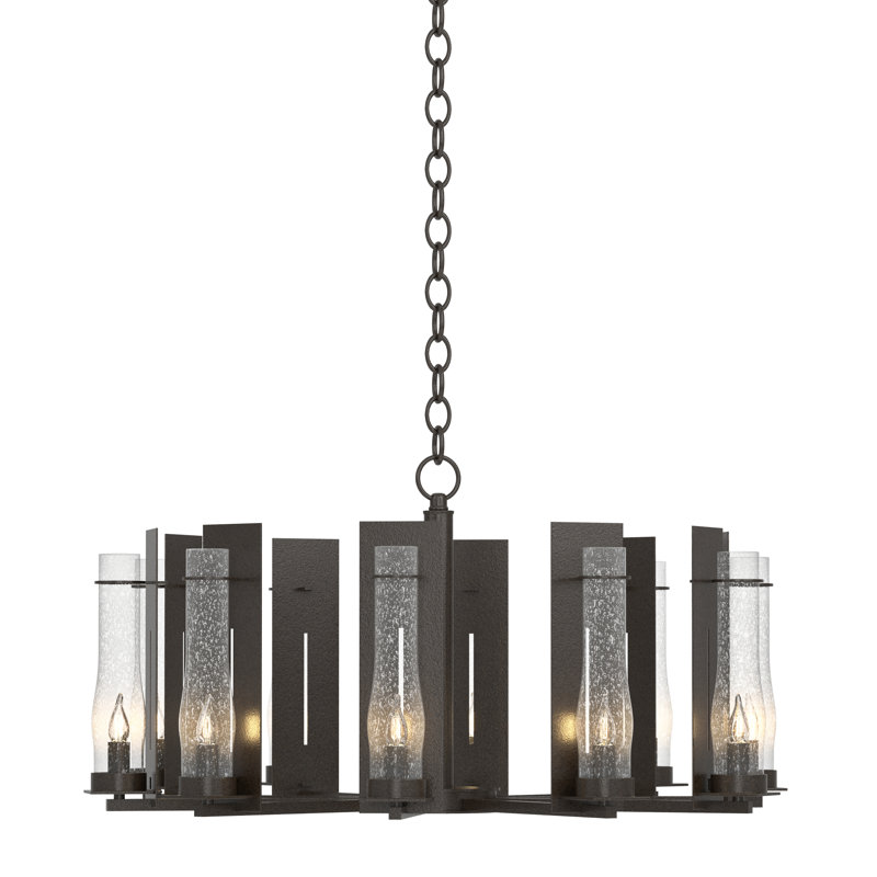 New Town 10 - Light Unique/Statement Wagon Wheel Chandelier, Oil Rubbed Bronze