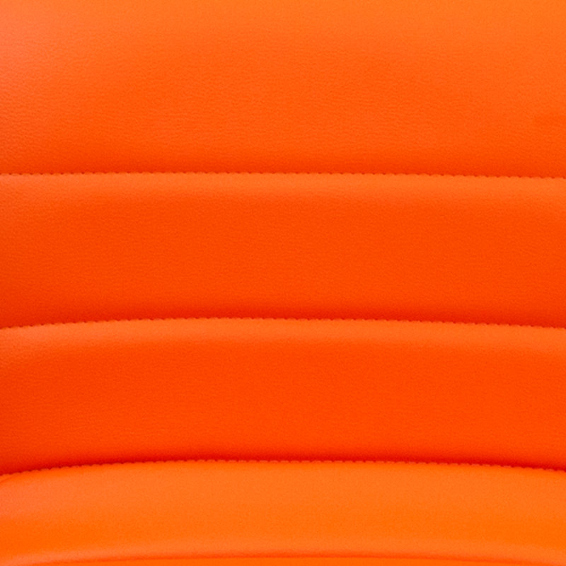 Clift Modern Upholstered Adjustable-Height Barstool with Footrest, Orange / Chrome, 2