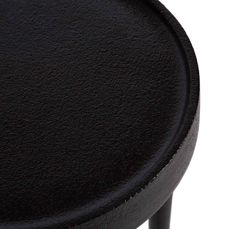 Metal Round Drink Table, Black, 20.5" H x 10" W x 10" D