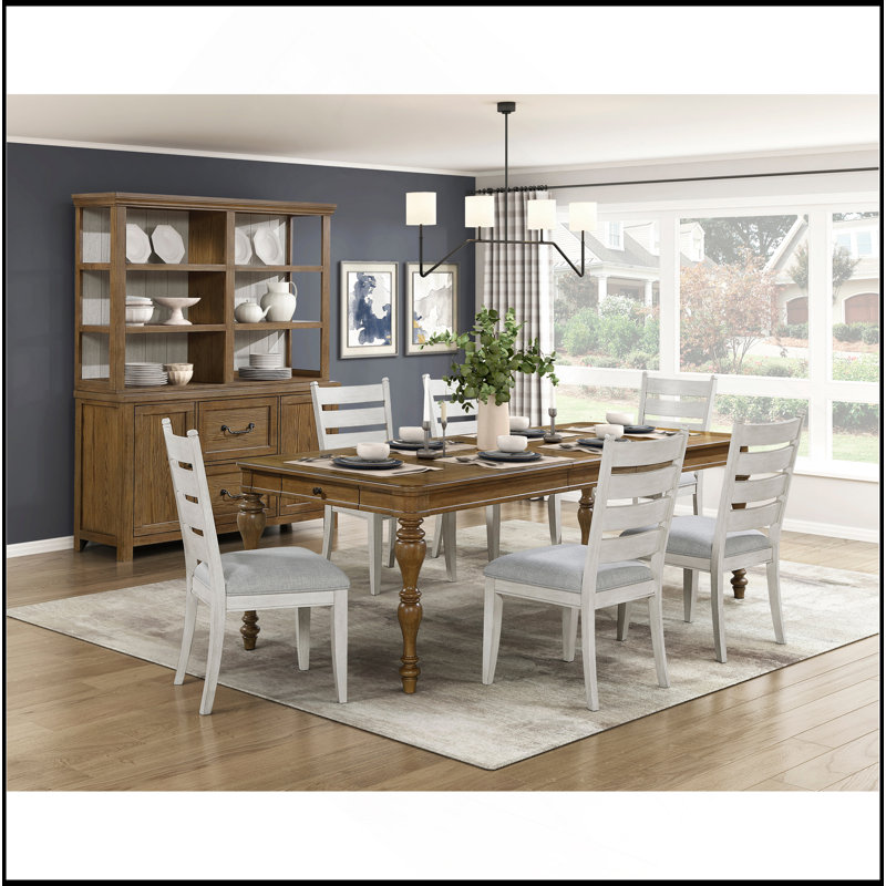 Farmhouse Dining Furniture Set Of 2 Side Chairs Antique White Finish Wooden Durable Comfortable Padded Seat