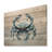 Minimalism Blue Crab Impression I - Crab Wood Wall Art On Natural Pine Wood-444070587