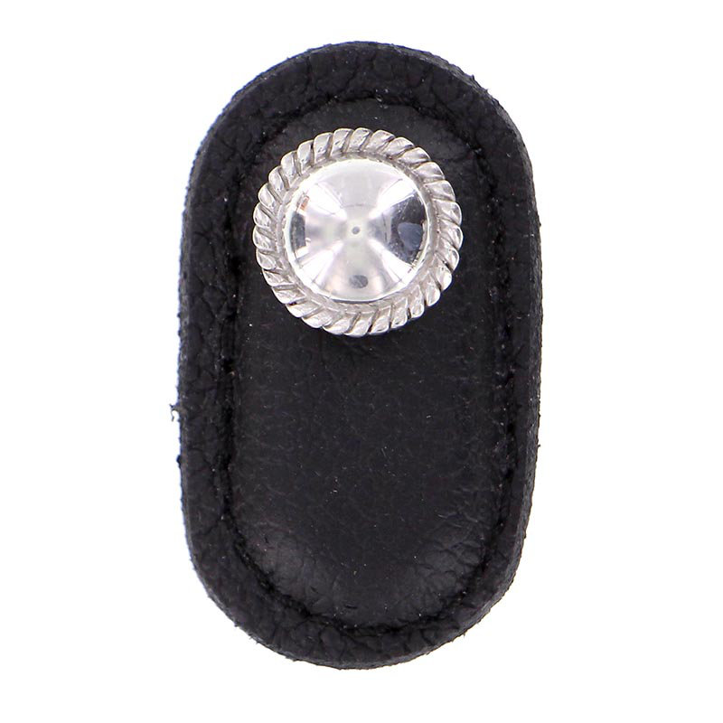 Poignée fantaisie 1,75 po Equestre, Noir, Argent poli