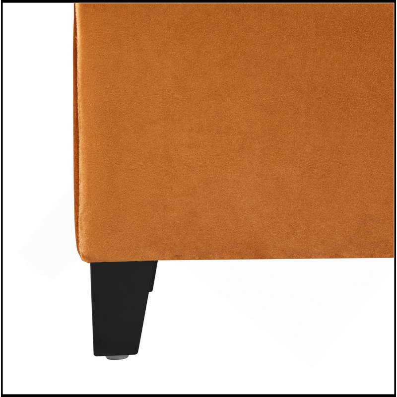 VELVET STORAGE OTTOMAN - Un ajout élégant et fonctionnel à votre maison, Orange brûlé