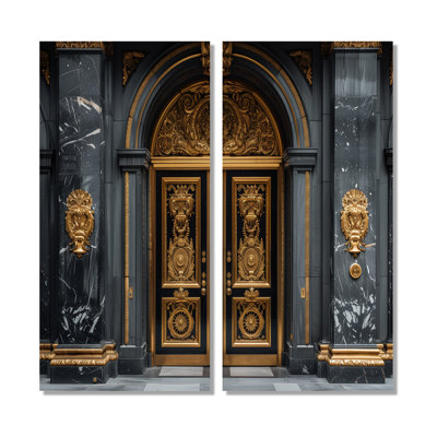 Gold Banks Gilded Doors II - Large Banks, reproduction d'art sur toile 2 pièces
