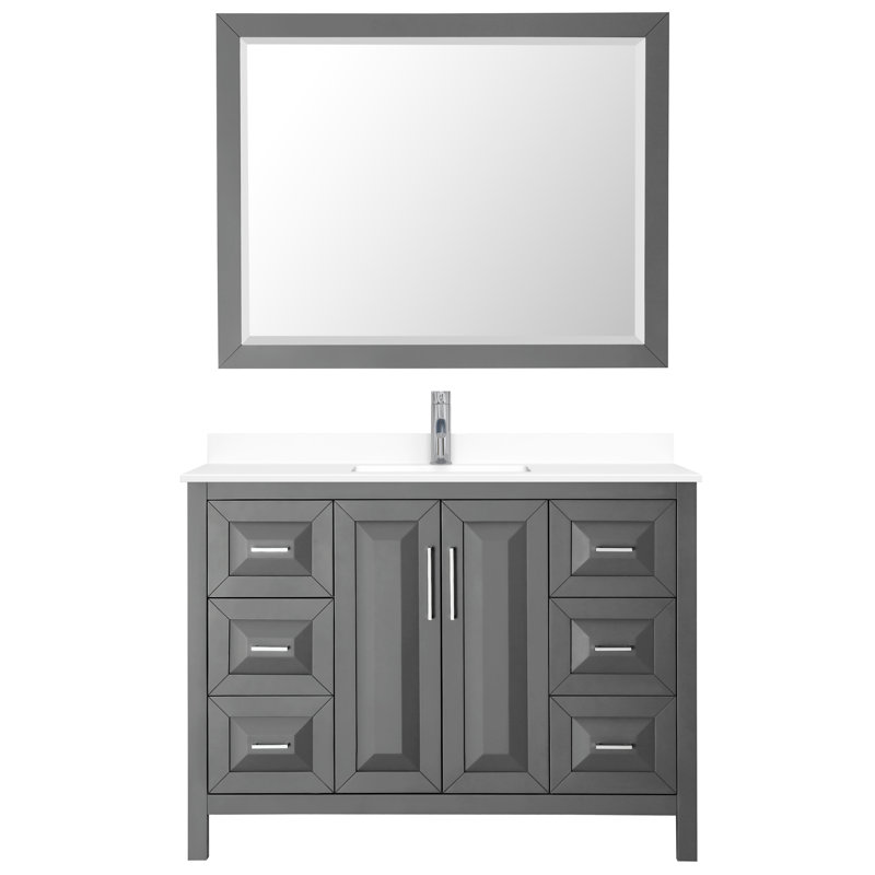 Daria 48'' W Single Vanity, Dark Gray, Polished Chrome