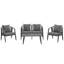 Ensemble de sièges d'extérieur en fer - 2 chaises simples, 1 chaise double et une table idéales pour le plaisir avec des coussins, des chaises simples et un salon doux inclus-819749602