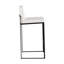 Ensemble de 2 tabourets de bar contemporains en velours à haut dossier avec structure en acier noir, chaises de comptoir à hauteur fixe pour îlot de cuisine-549088684