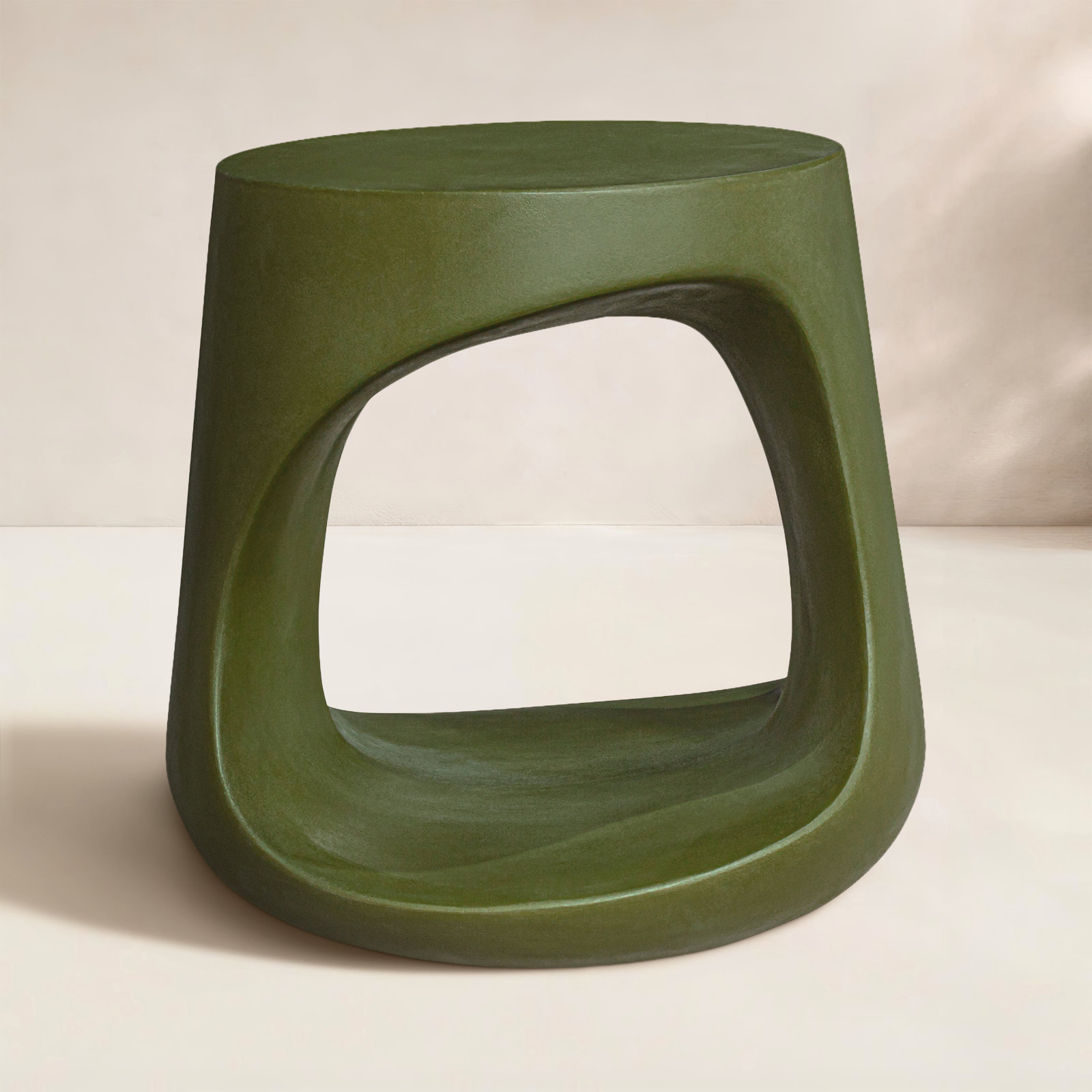 Trae Concrete Patio Bar Stool, Green