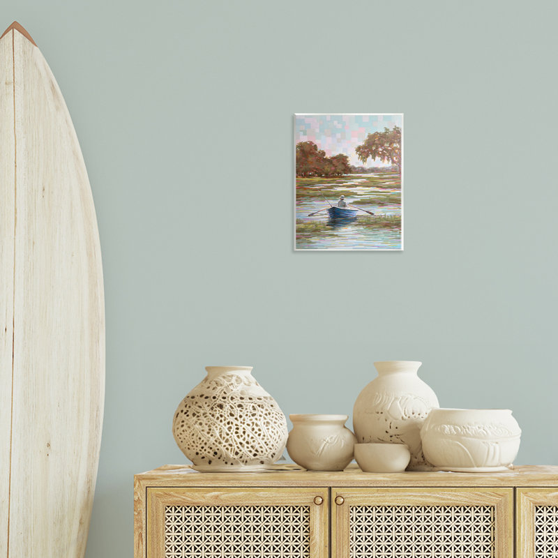 Plaque murale «Quiet Time on the River», design par Linda Sperruche